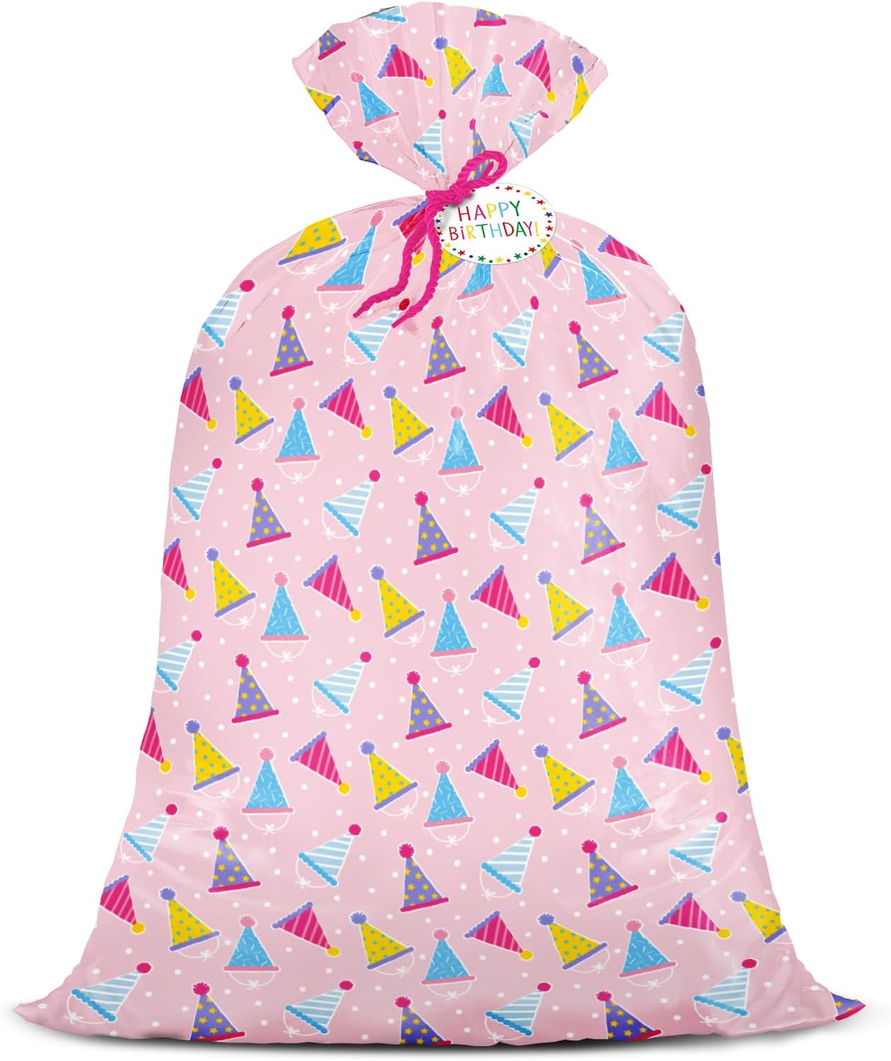 WRAPAHOLIC 56" Extra Large Pink Unicorn Birthday Gift Bag - Have a Magical Birthday Jumbo Bike Bag Gift Wrap for Girls, Baby Shower, Party, Holiday - 56" H x 36" W