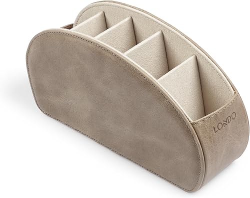 Vista 14 de Londo Soporte para control remoto, organizador para almacenar DVD, Blu-ray, TV, Roku o Apple TV, controles remotos de cuero genuino italiano