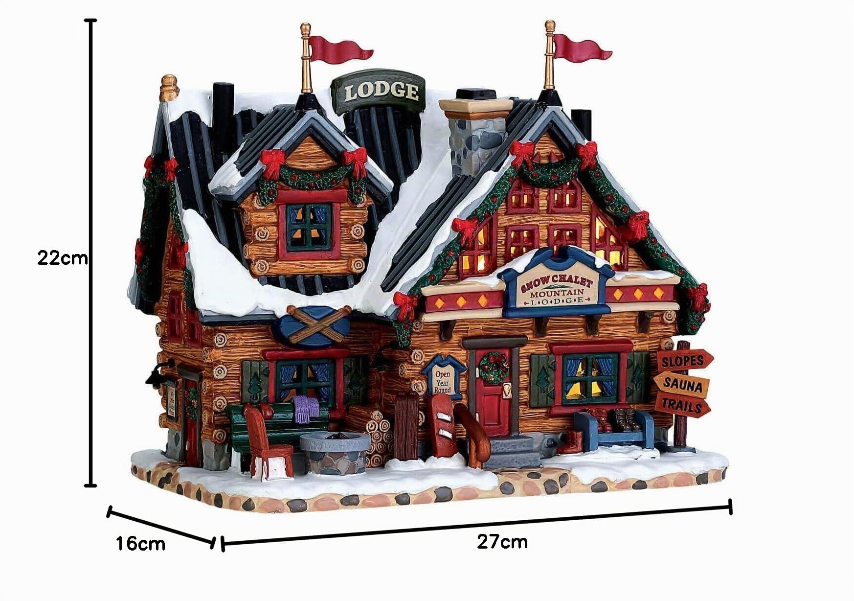 Lemax Vail Village Beleuchtetes Gebäude: Apres-Ski Lodge, Porzellan