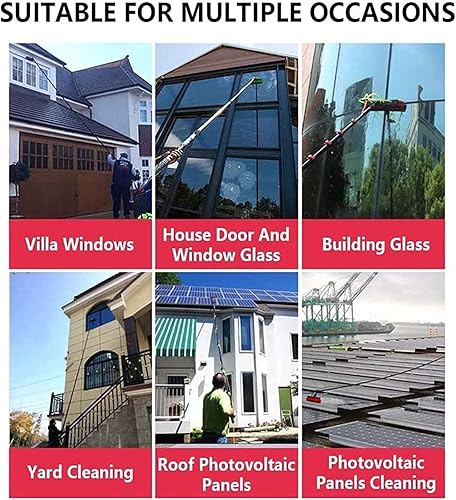 Miniatura 8 de XIAOYE Poste telescópico de limpieza de ventanas, cepillo telescópico alimentado por agua, kit de poste alimentado por agua con manguera y rociador