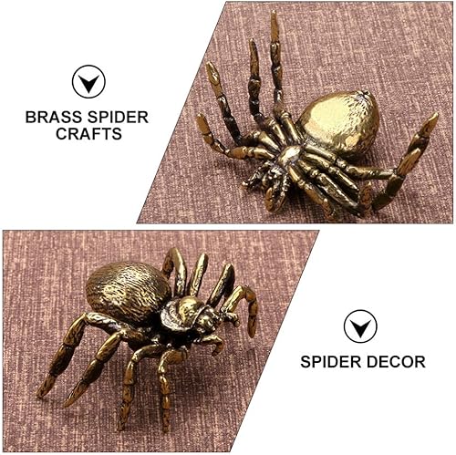 Miniatura 8 de TOYANDONA Decoración del hogar, decoración del hogar, figura de araña de latón, estatua de Feng Shui, escultura de animales, riqueza, buena suerte,