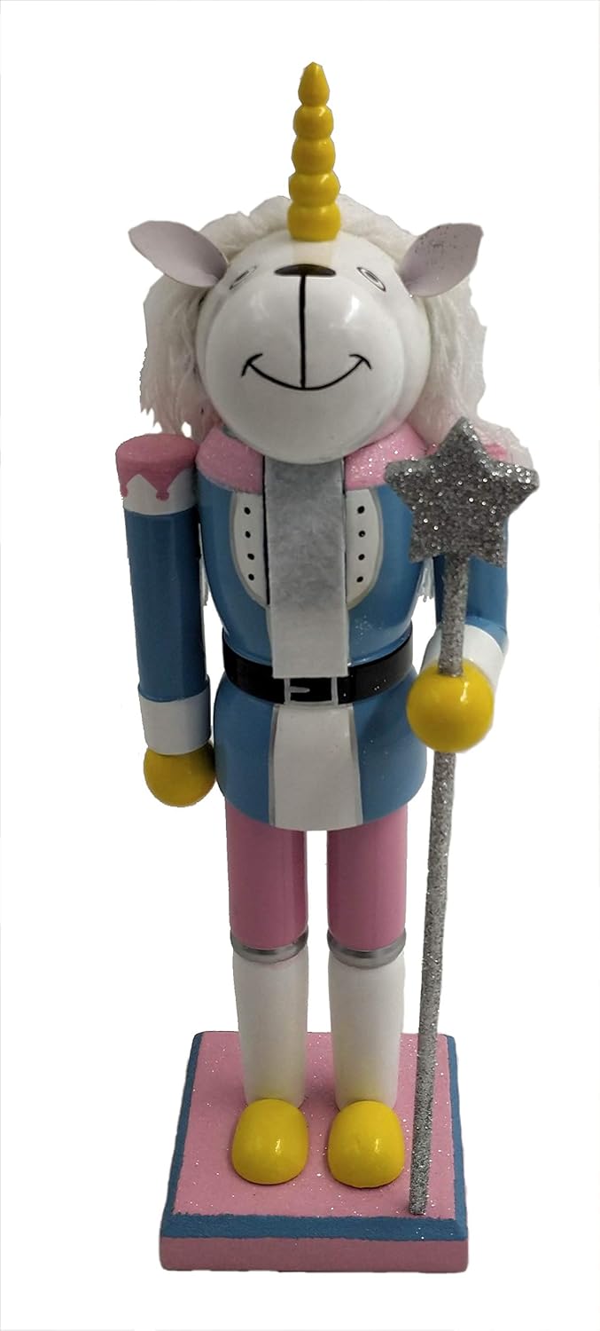 Santa's Workshop 14" Unicorn Nutcracker, Blue