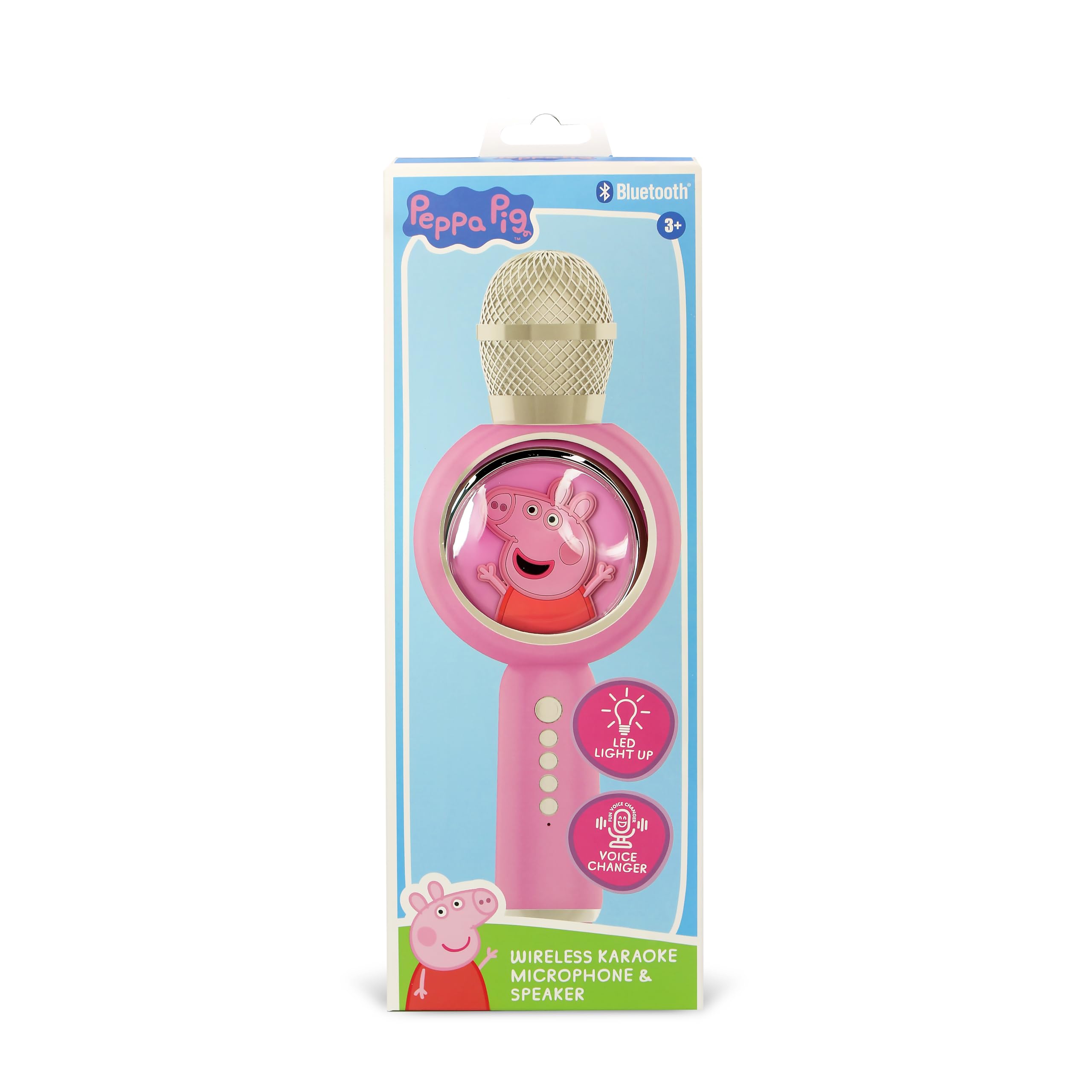 OTL Technologies Microfono Karaoke con altoparlante wireless Peppa Pig con luce LED POPSING colore rosa