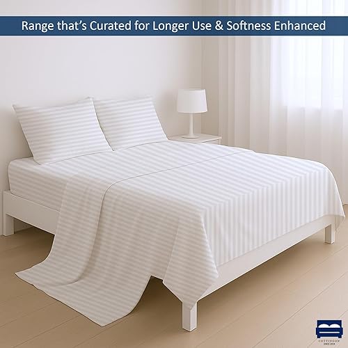 Miniatura 6 de Juego de sábanas de 4 piezas de 6 a 12 pulgadas de profundidad, 400 hilos, 100 % algodón, diseñado para tus dormitorios, caravanas, cámpers, lanchas