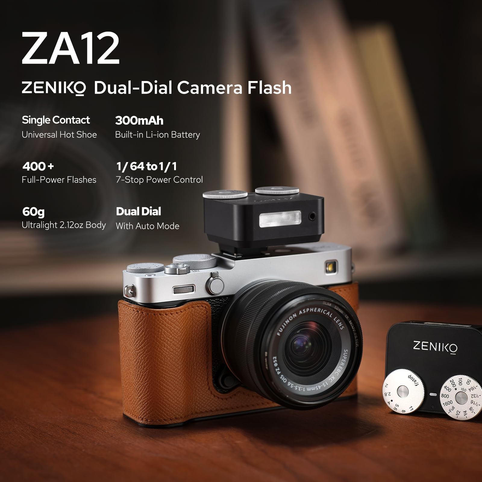 Amazon.com : ZENIKO ZA-12B Dual Dial Retro Mini Flash - 2.5s