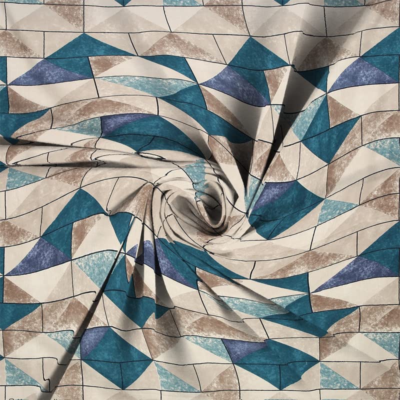 Image of NHD HOME Presents Pure Cotton 180 TC Single Bedsheets For Single Diwan Bed(Size-90 X 60 Inch) With 1 Pillow Covers(Size-18 X 28) Abstract, Green And Beige