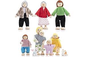 Wooden Doll House People Set: Charming Mini Figures for Endless Imaginative Play