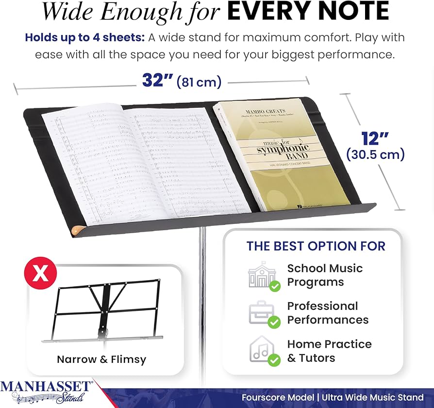 Amazon.com: Manhasset Music Stand - Fourscore Model - Extra Wide