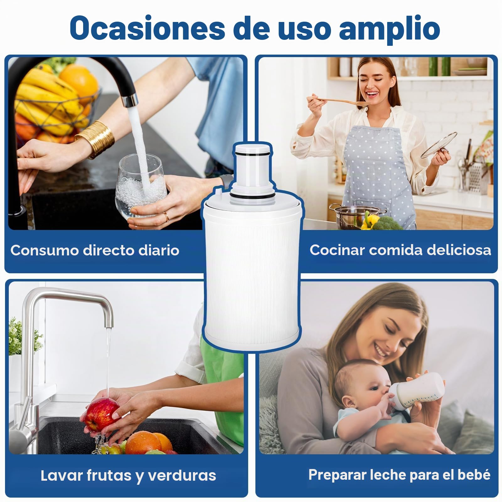 100186 Filtro de agua para repuesto de cartuchos Amway, sistema de filtración de carbón activo de 6 etapas, elimina el 99% de olores, conserva minerales saludables, filtro ambiental duradero de 1 año