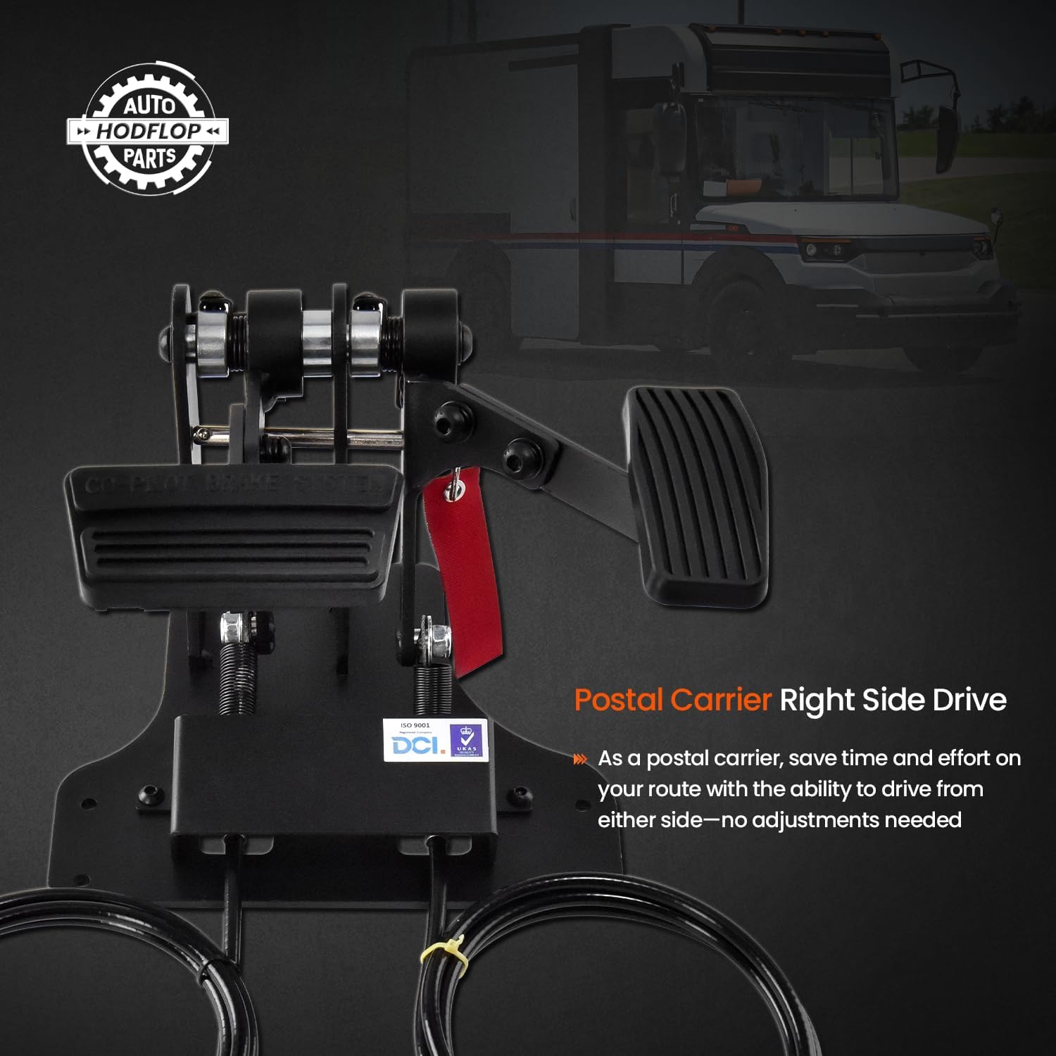 Right Hand Drive Conversion Kit, RHD Control, Postal Carrier Driving School Right Side Drive, RHD Brake and Gas Pedal for Driver Training Vehicle Dual Control Pedal Replace# ACAR-B2 ACARB2