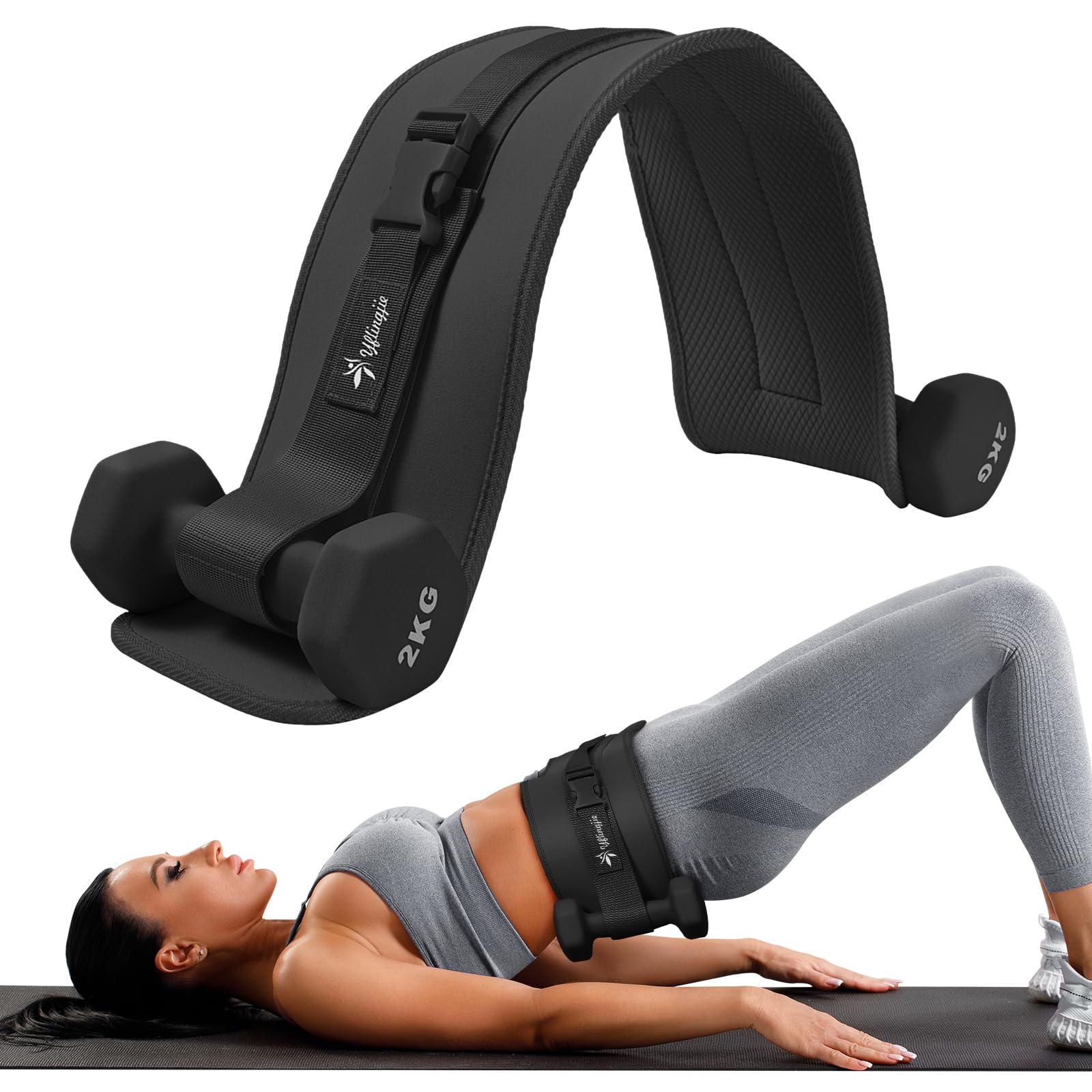 Exercise Hip Thrust Belt - Dumbbell Hip Thrust Belt Thicken Widen Comfortable for Dumbbells Kettlebells or Plates Slip