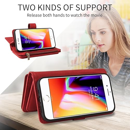 Miniatura 6 de Asuwish Funda de teléfono para iPhone 66s78SE 2020 2022 con protector de pantalla de vidrio templado y soporte para tarjeta de identificación