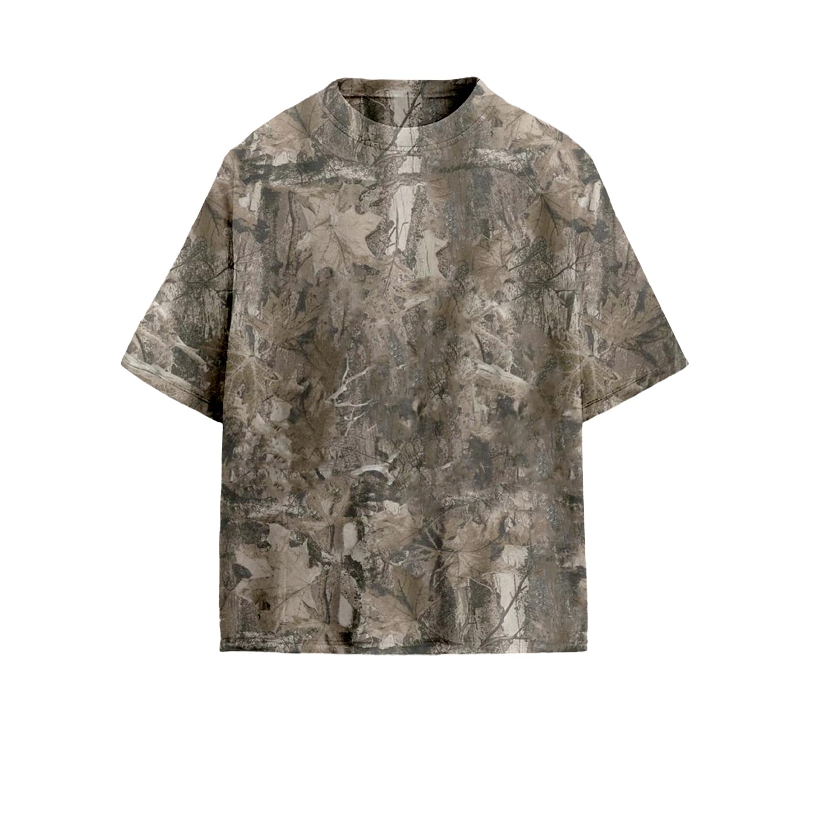 Camo Oversized Shirt Y2k Crewneck Maple Leaf Printed Short Sleeve Unisex Summer Graphic Tees