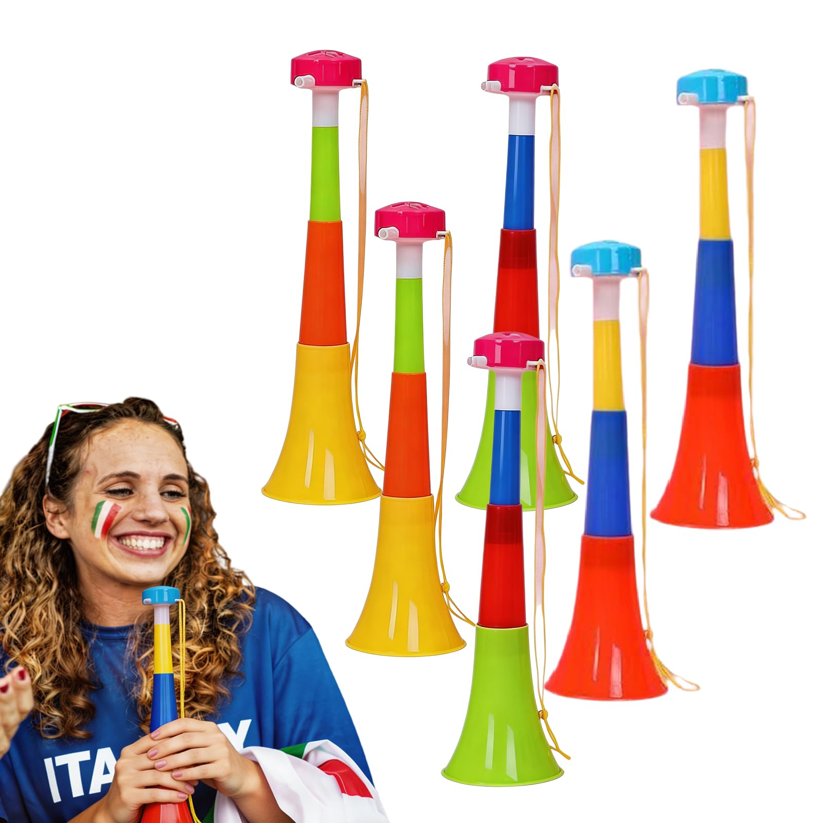 Vuvuzela Bocinas ABS Fuertes Fanfarrias Fútbol Estadio Festivales Deportivos Torneos Baloncesto