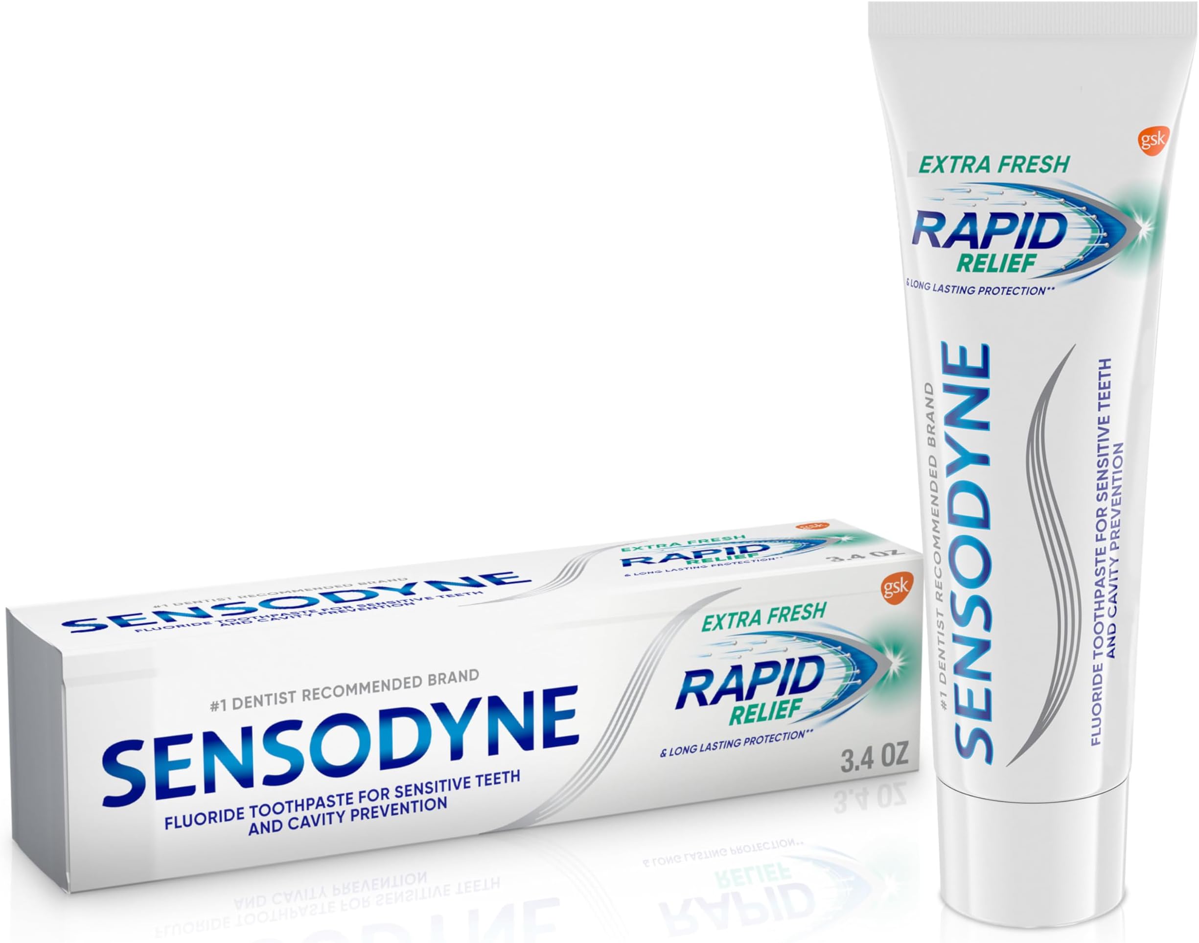 Rapid Relief Sensitive Toothpaste, Cavity Prevention and Sensitive Teeth Treatment - 3.4 Ounces