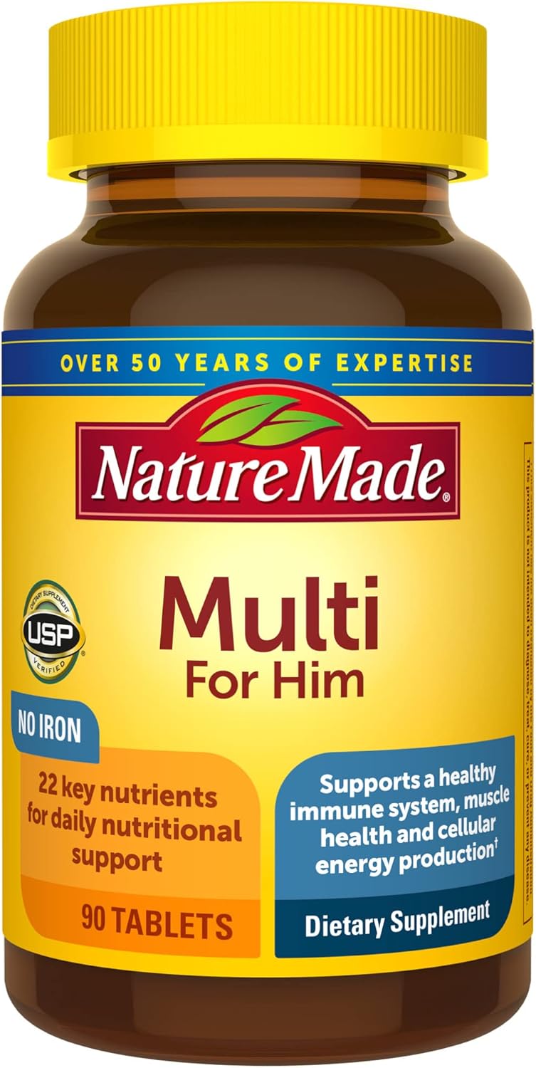 Nature Made Multivitamin For Him, Men’s Multivitamin for Daily Nutritional Support, 90 Tablets (Pack of 3) Nature Made Multivitamin For Him, Men’s Multivitamin for Daily Nutritional Support, 90 Tablets (Pack of 3)
