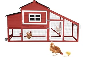 Safe Chicken Coop for 4 Chickens on Wheels, UV-Resistant