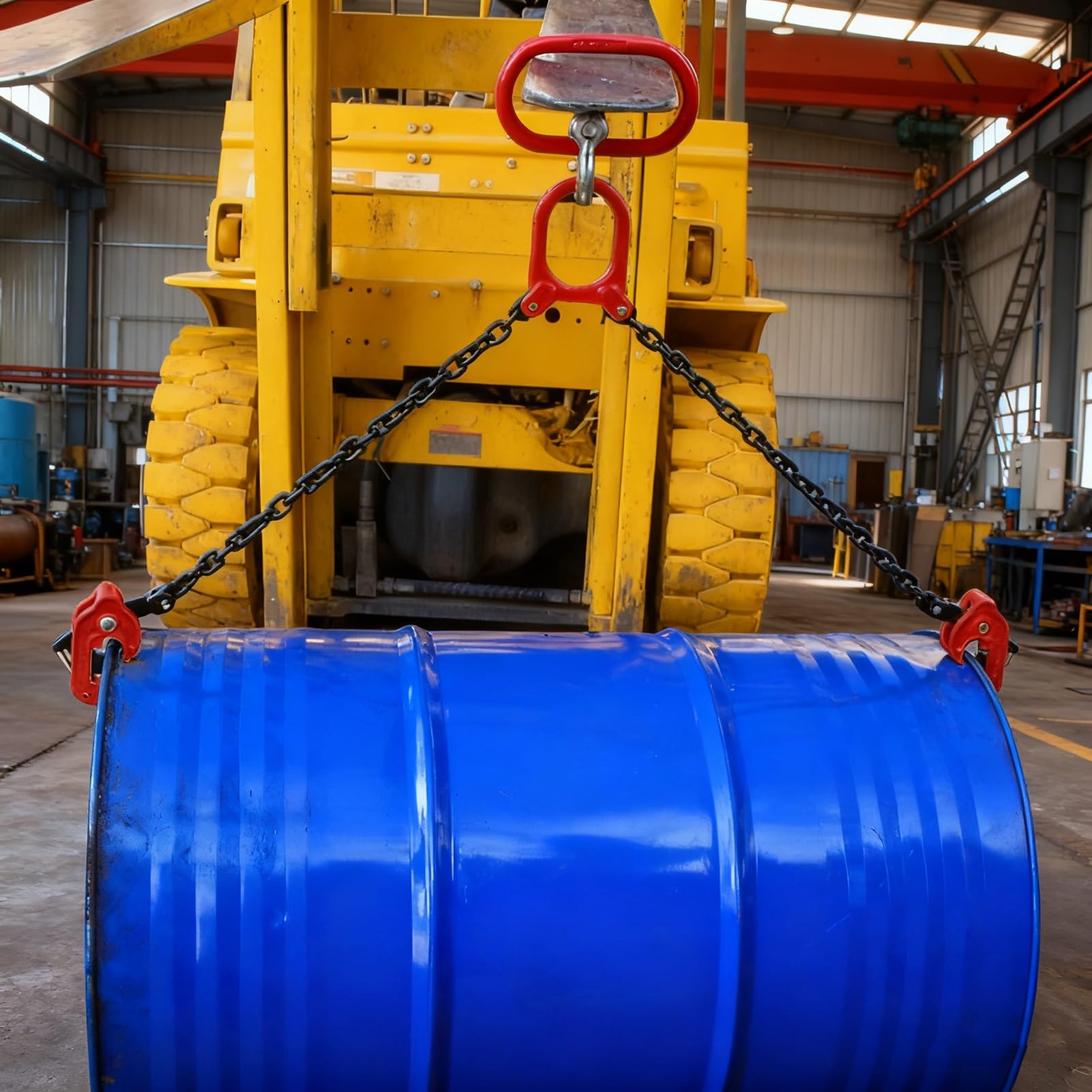 Pinza per fusti a Sollevamento Orizzontale/Verticale, Pinza a Catena a 2 Punti per fusti, Pinza per fusti in Metallo/plastica per la movimentazione di Materiali industriali
