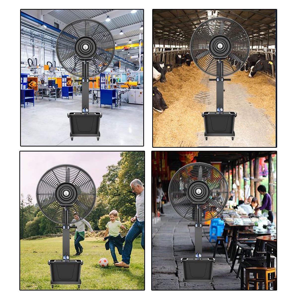 CSXCQM Outdoor Misting Fan 22in 26in 30in, Industrial Spray Fan, Patio Large Pedestal Fan With 11 Gal Standalone Tank For Commercial Restaurant, Gym, Residential Greenhouse (Size : 750mm/30in)