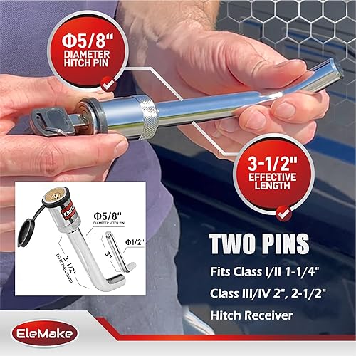 Miniatura 6 de Elemake MINGSUO - Cerradura de enganche para remolque de 58 pulgadas 12