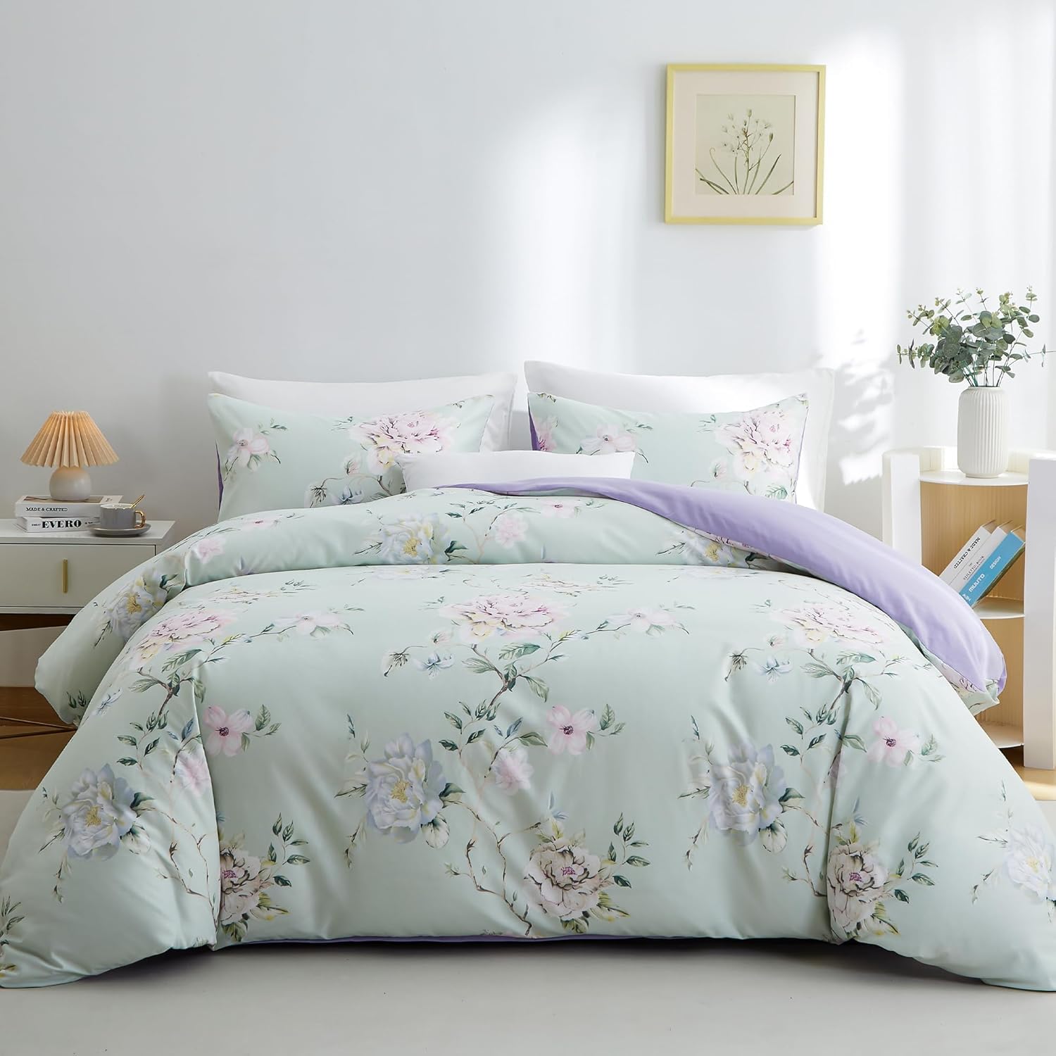BOLINLIVING Floral Full Comforter Set