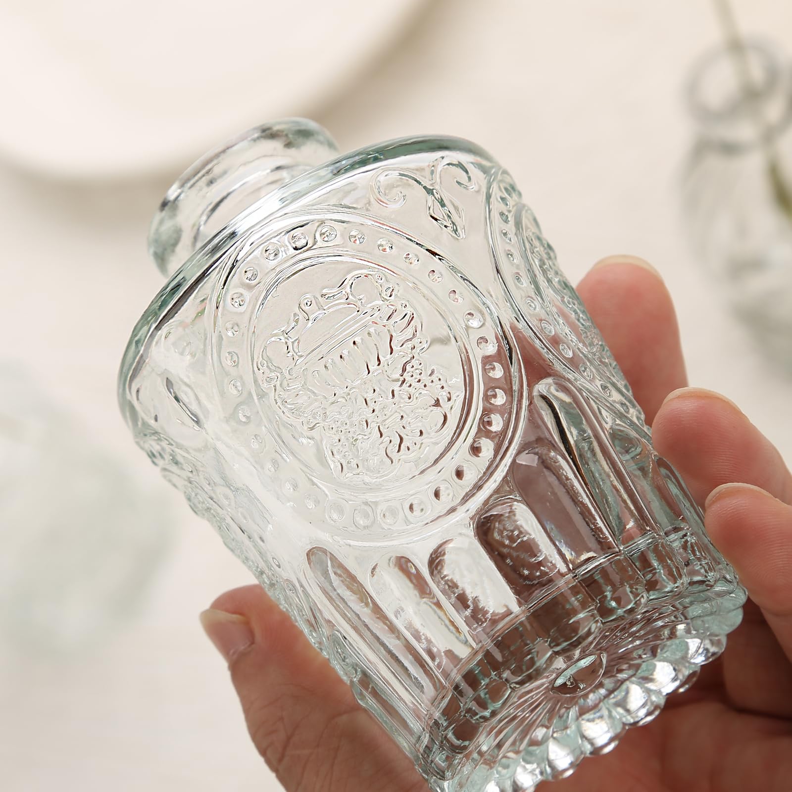 Lot De 12 Mini Vases En Verre Vintage - Set Différentes Tailles Pour Décoration Mariage Et Intérieur