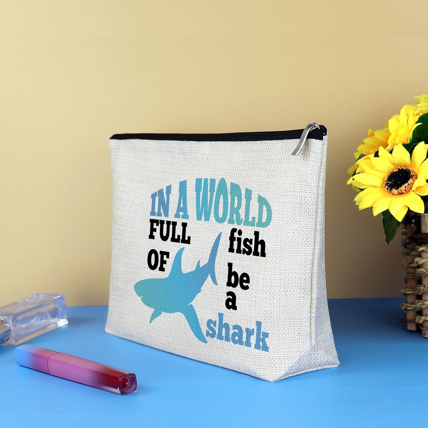 Shark Makeup Bag Shark Gifts for Women Animal Shark Lovers Gifts Travel Cosmetic Bag Ocean Shark Themed Gifts for Teen Girls Sharks Week Decor Gift Shark Gifts for Shark Lovers Christmas Birthday Gift - Image 6