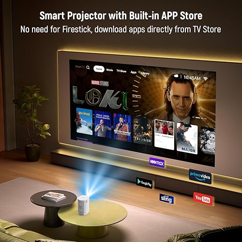 Miniatura 3 de Proyector 4K con WiFi y Bluetooth, proyector portátil con enfoque automático sin sensor, proyector de película al aire libre de 120 pulgadas