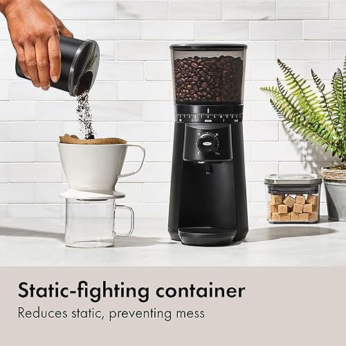 Miniatura 4 de OXO Brew Conical Burr Grinder - Matte Black, Stainless Steel Burrs, One-Touch Automatic Smart Grind