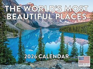 World Most Beautiful Places Calendar 2026 Monthly Wall Calender 12 Month | American Made In The USA