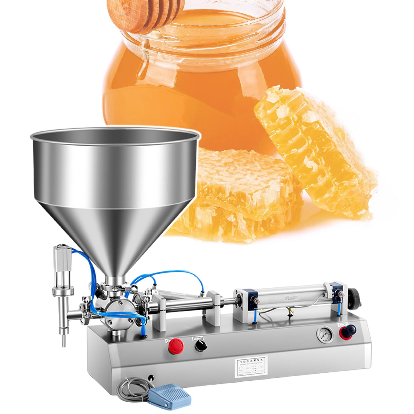 YXCUSAM Paste Filling Machine Multifunctional Cream Filling Machine with Pneumatic Device Suitable for Cosmetics Sauce Filling 500ML