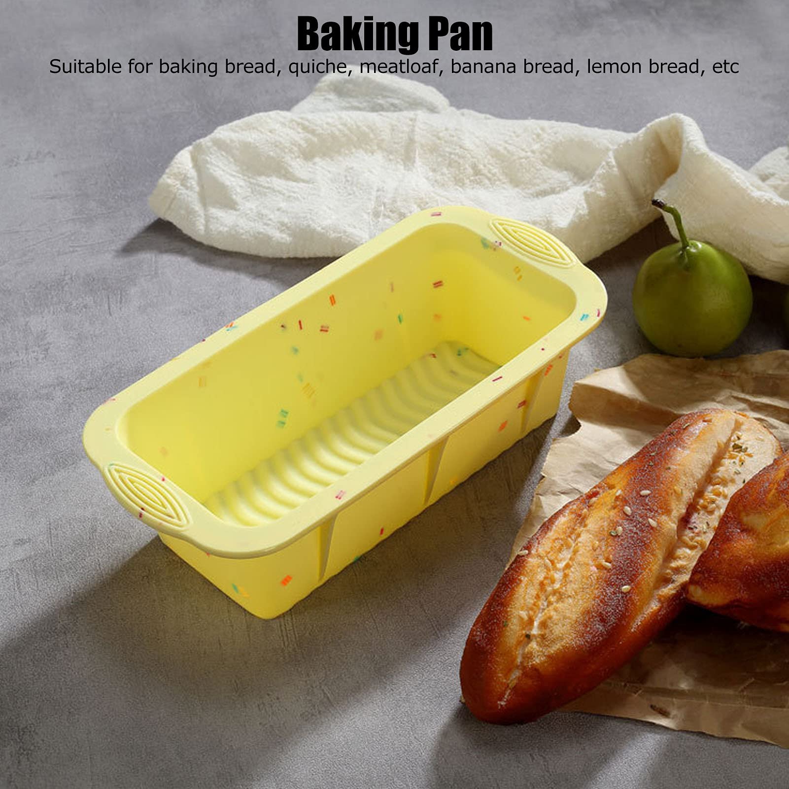 HERCHR DIY Silicone Cake Mold Baking Tool Rectangular Bread Mold Baking Pan Kitchen Tools Yellow