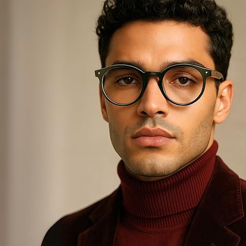 Miniatura 5 de Lentes de luz azul redondos de color verde esmerilado para hombres y mujeres para lucir modernos con visión clara, anteojos de lectura duraderos