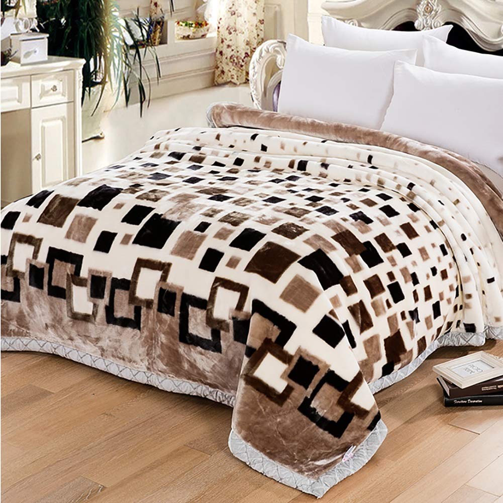 WJ Cztery pory roku Można Używać Podwójnego Koca, Zimowy Kocyk Do Strzelania, Koc Klimatyzacyjny, Może Być Myte, Używany jako Pościel (Color : Brown Plaid, Rozmiar: 148 * 190cm)