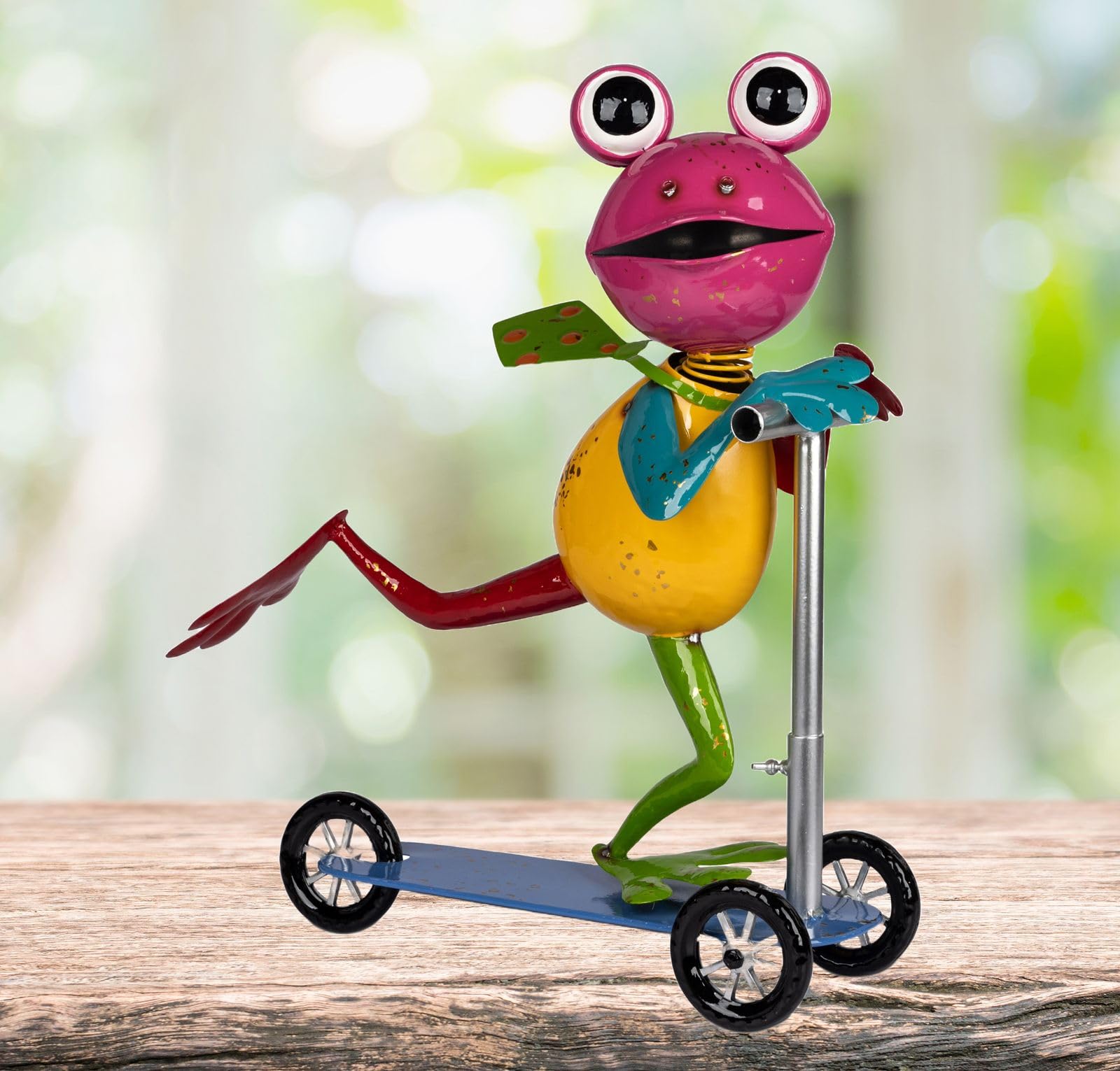 formano Metall-Figur Frosch 46x 52 cm Gartenfigur Handbemalte Gartendeko Outdoor Bunt Outdoor Skulptur Tier Figur Dekoration Außenbereich Wetterfest Geschenk Gartenskulptur Metalldeko Tierfigur