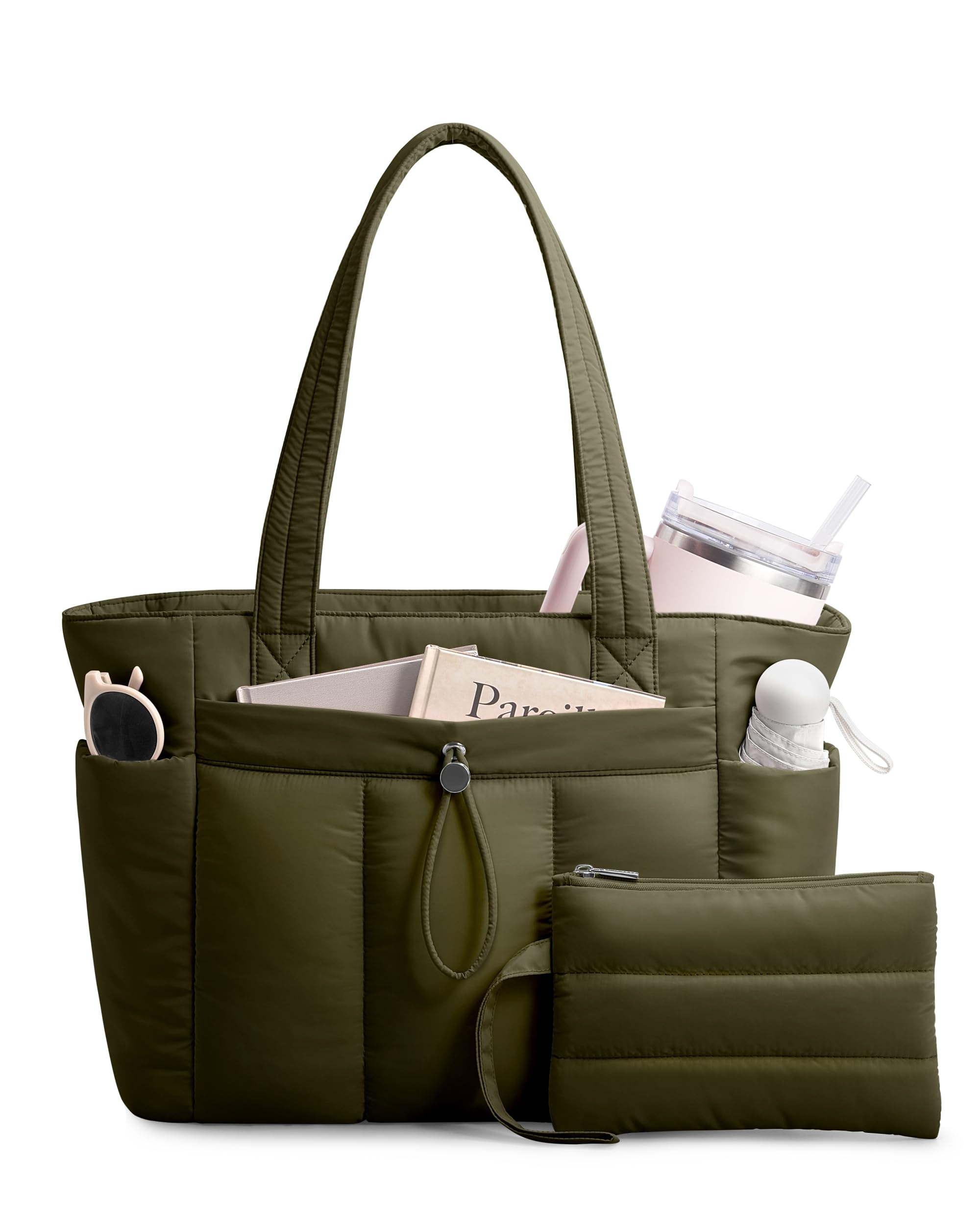 Photo 1 of TOPDesign Puffy Tote Bag - Dark Green, 30L Capacity