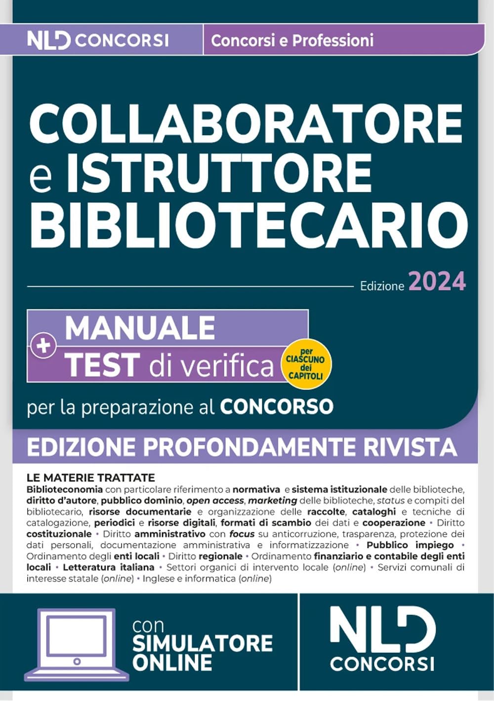 Collaboratore e istruttore bibliotecario. Manuale + Test di verifica per la preparazione al concorso 2024 [Edizione italiana]