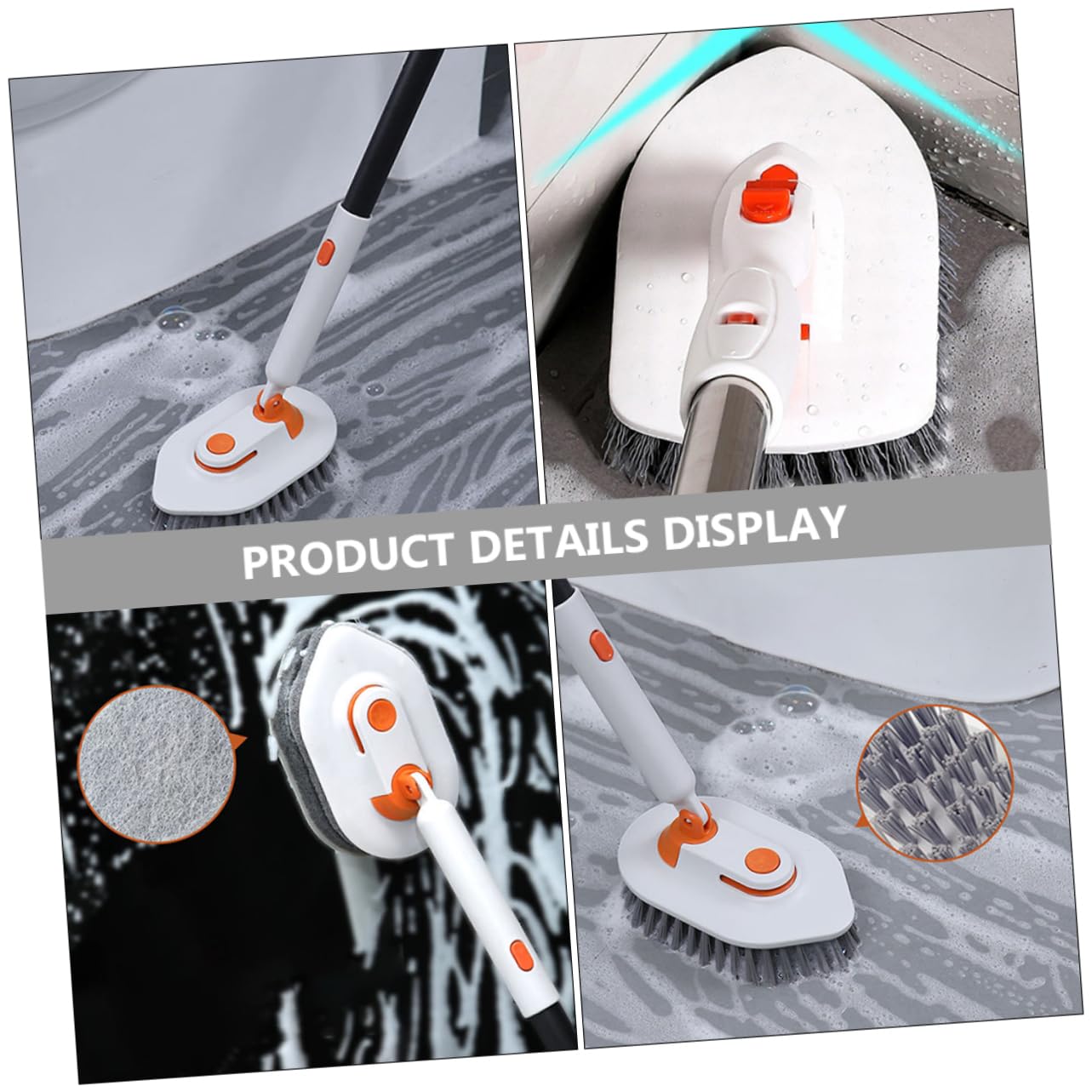 WOFASHPURET 1 Set Extendable Handle Bathroom Floor Seam Brush Tile Corner Scrubber Tool