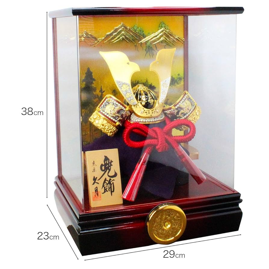 久月　五月人形　兜飾り Amazon | 人形の久月 5号 号 大鍬兜 アクリルケース飾り 間口