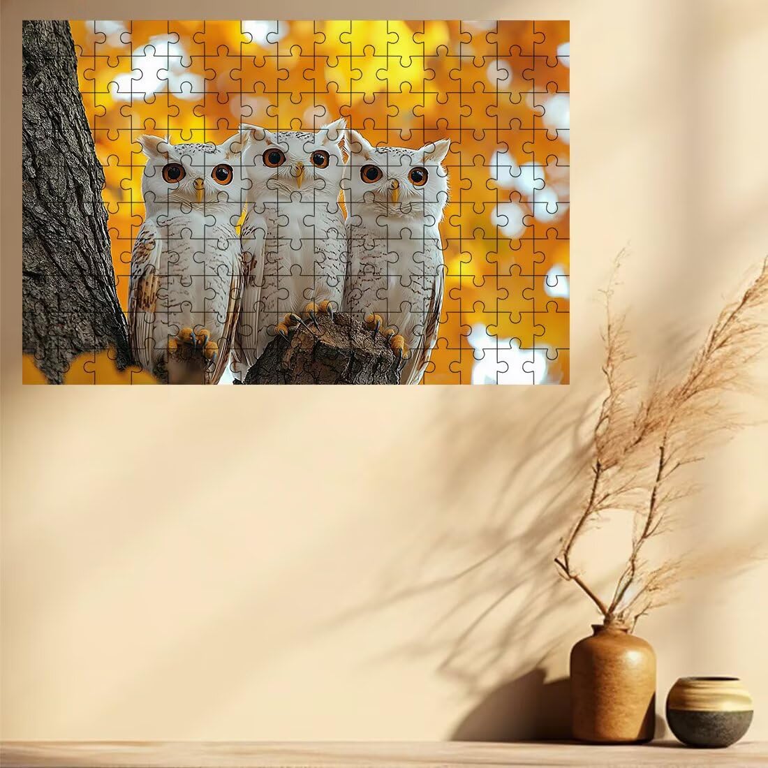 Puzzle 2000 elementów na jesień, puzzle sowa dla dorosłych, klasyczne puzzle gry edukacyjne do aktywności rodzinnej, najwyższej jakości drewniane puzzle z pudełkiem na prezent dla mężczyzn i kobiet