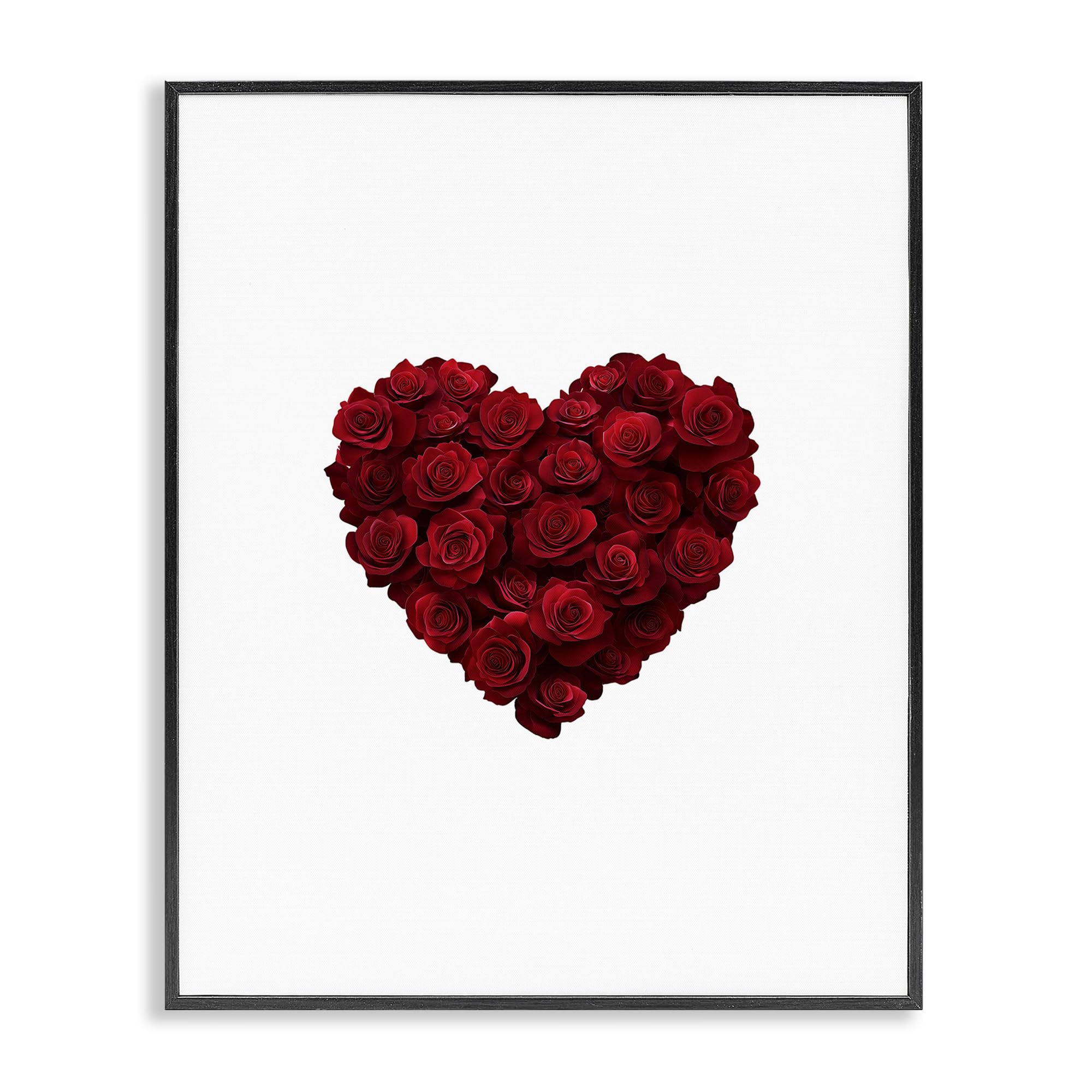 Art poster encadré cœur de roses Stupell Industries noir 35,6x27,9 cm
