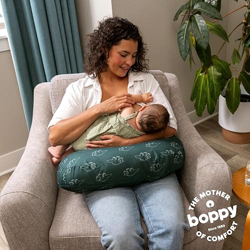 Miniatura 3 de Boppy Almohada de lactancia Botella ergonómica y almohada de lactancia con cojín alto, firme y grande, repelente al agua con funda lavable Baby