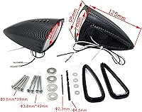 Vista 2 de HTTMT - Espejos laterales de visión trasera LED para cerdo de montaje lateral compatibles con la mayoría de los modelos de motocicletas japonesas