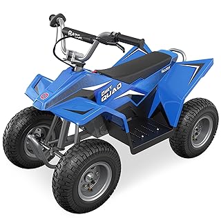 Razor Dirt Quad - 24V Electric 4-Wheeler ATV - Twist-Grip Variable-Speed Acceleration Control, Hand-Operated Disc Brake, 12" Knobby Air-Filled Tires