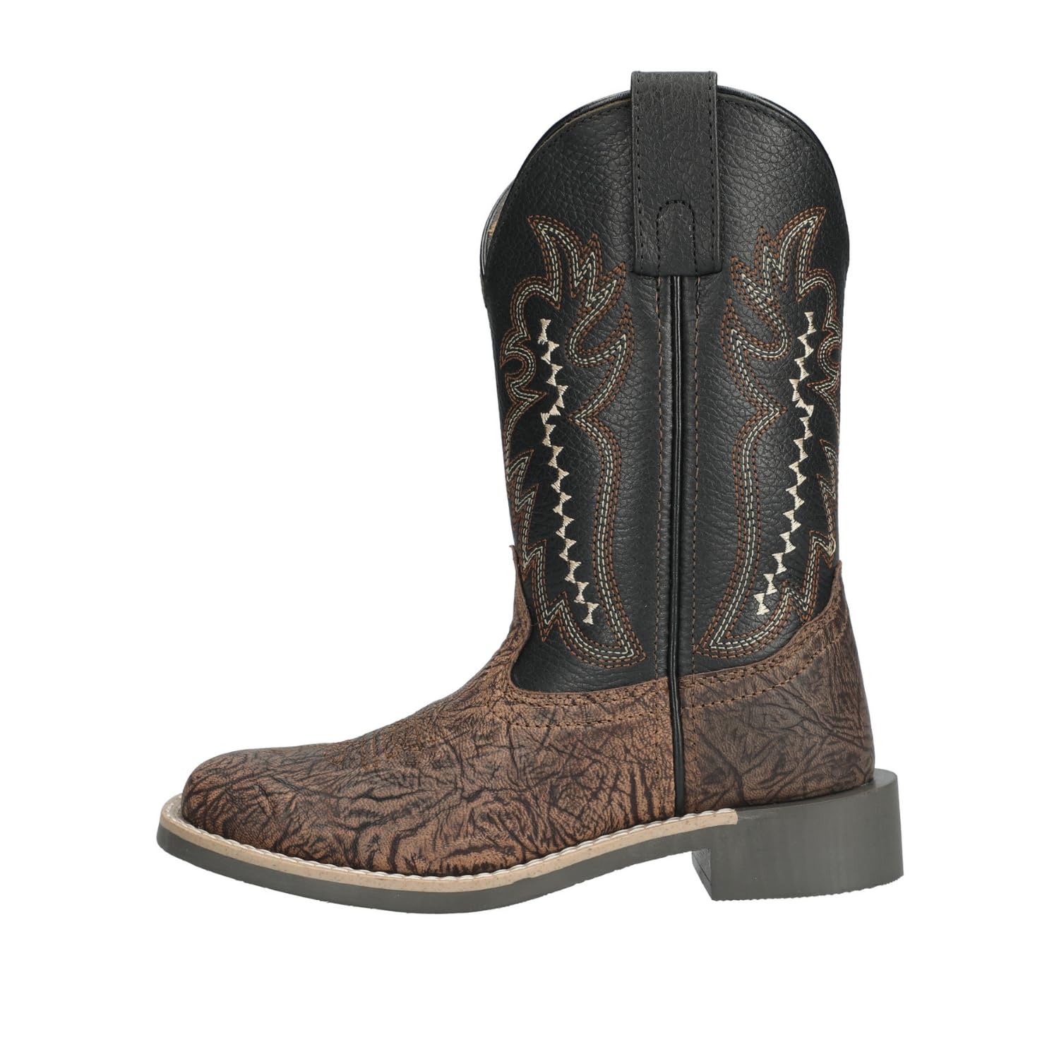 Kid's Presley Brown/Black Leather Western Boots
