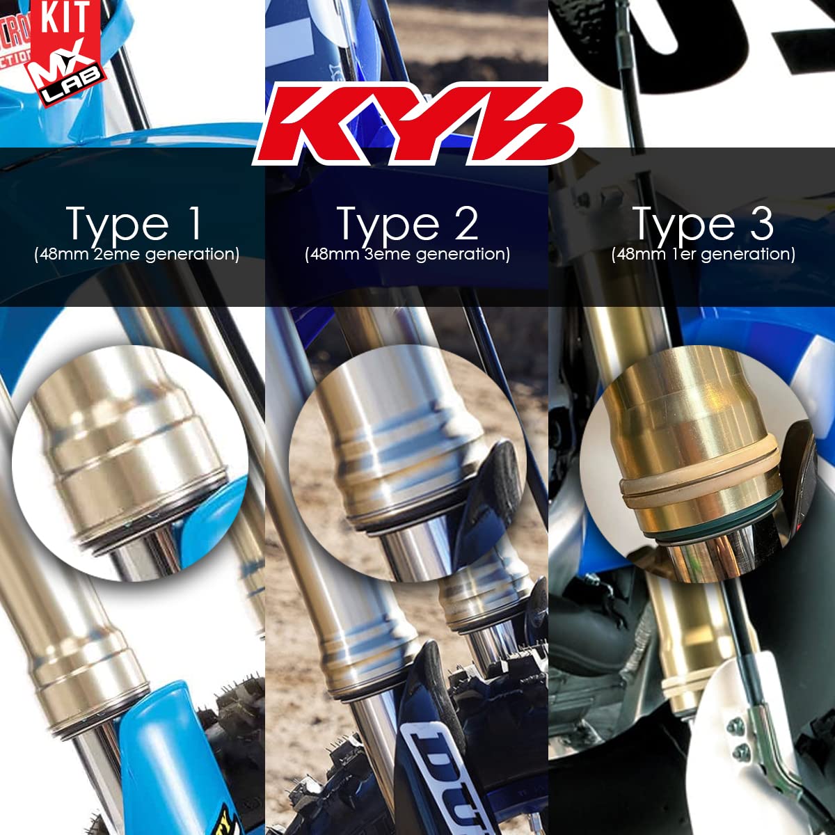 Autocollant de fourche KYB Jn DCOR - , Kit décoration
