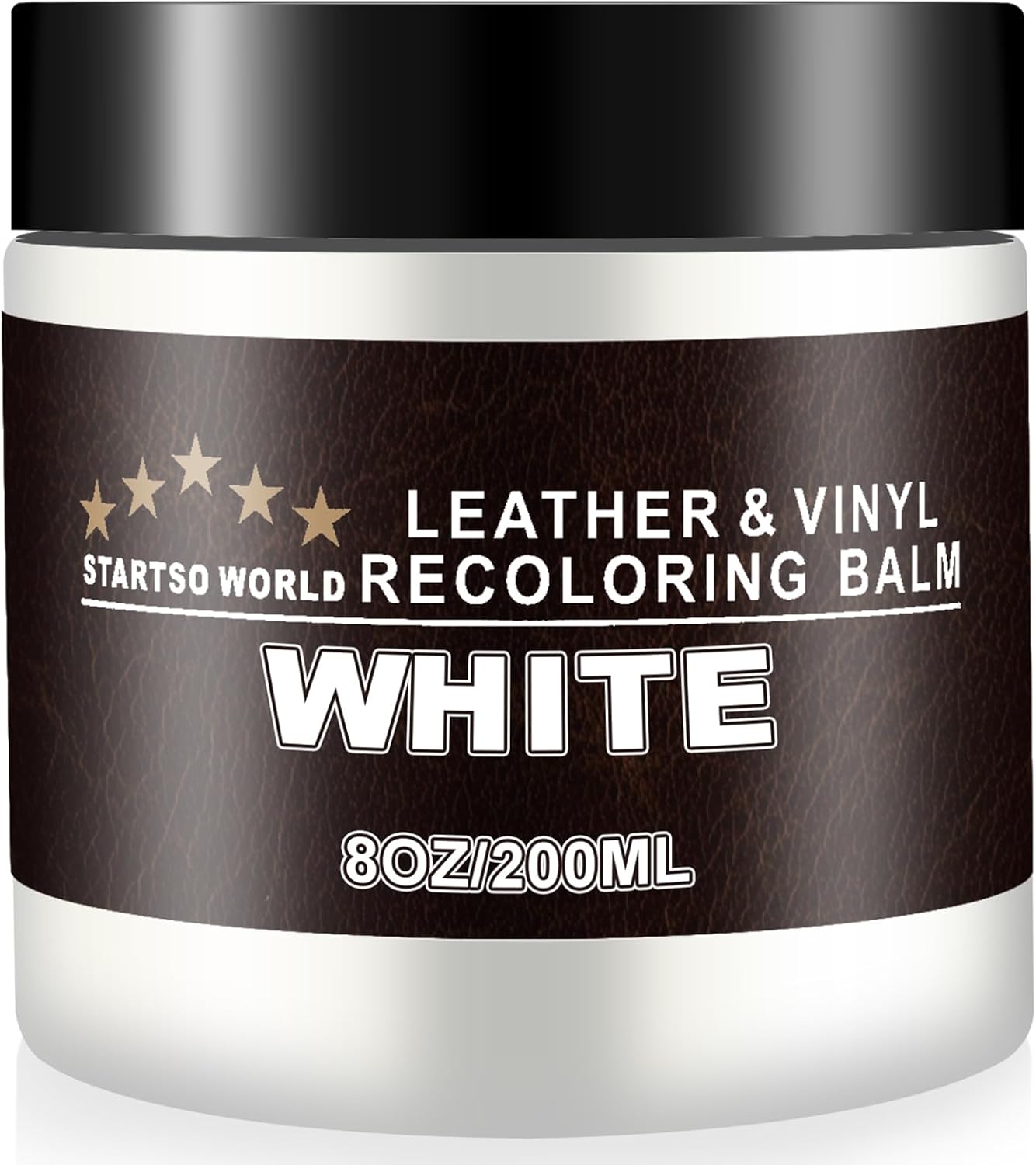 STARTSO WORLD Leather Recoloring Balm - Repair Kit for White Furniture and Car Seats | Scratch Remover, Restores Faded Leather Leather Recoloring Balm White