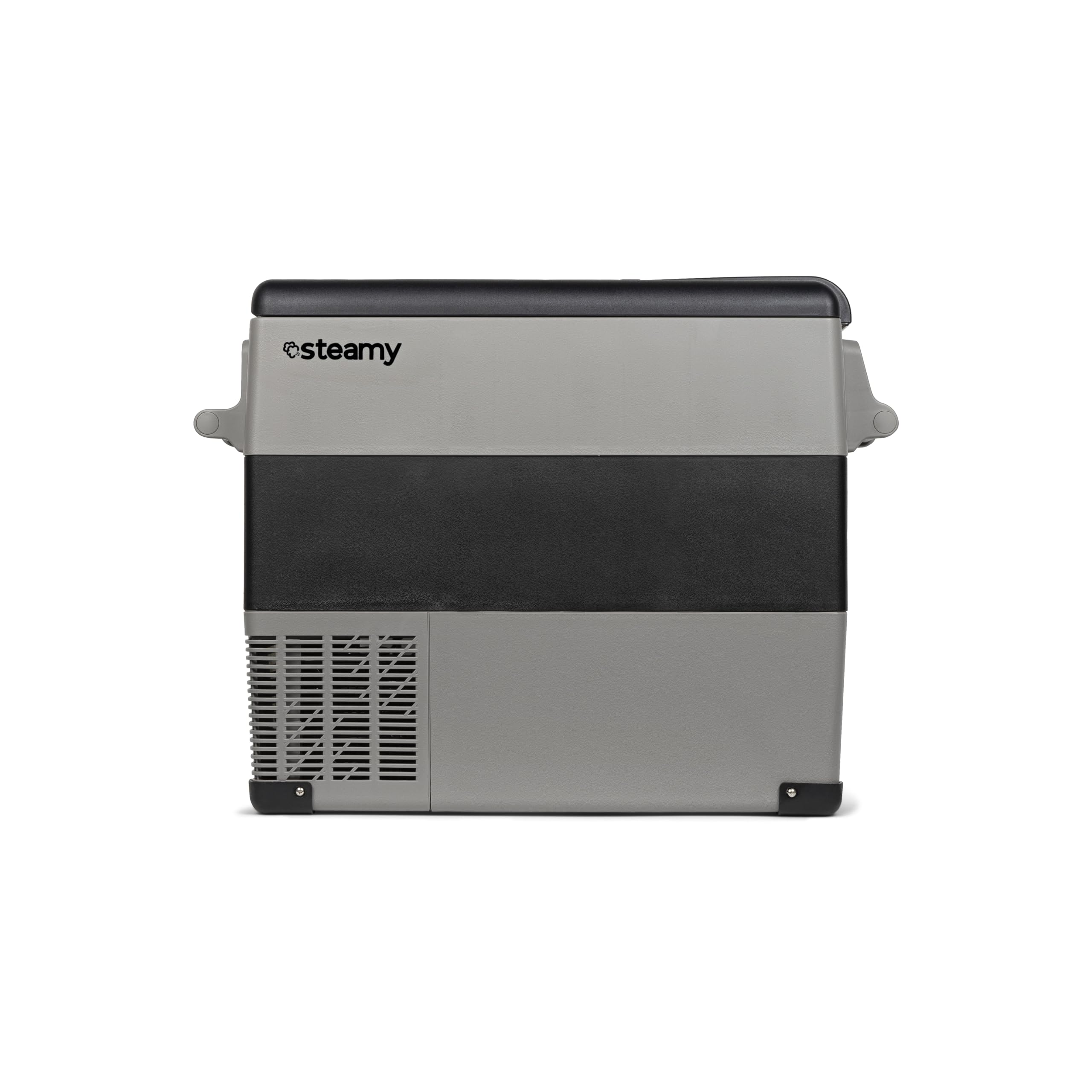 Steamy-E Single Zone 55, Frigorifero Elettrico a Compressore, 12/24V DC e 100-240V AC, per Congelare e Raffreddare da -20℃ a +20℃, Ideale per il Campeggio, 49 Litri, Grigio