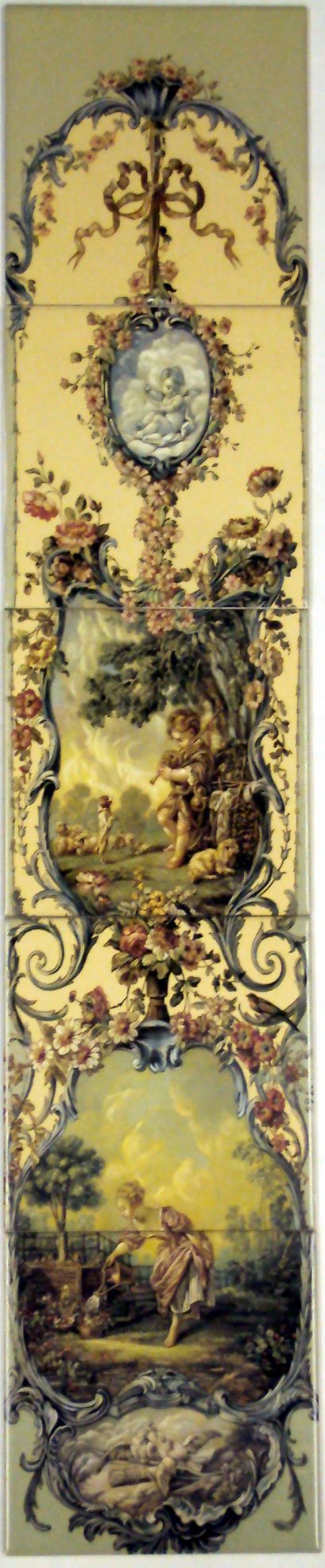 Salzburg Ceramic Tile Mural Fireplace 5 Decorative Tiles 6" Bucolic Pastoral Classic Hand Decorated in UK