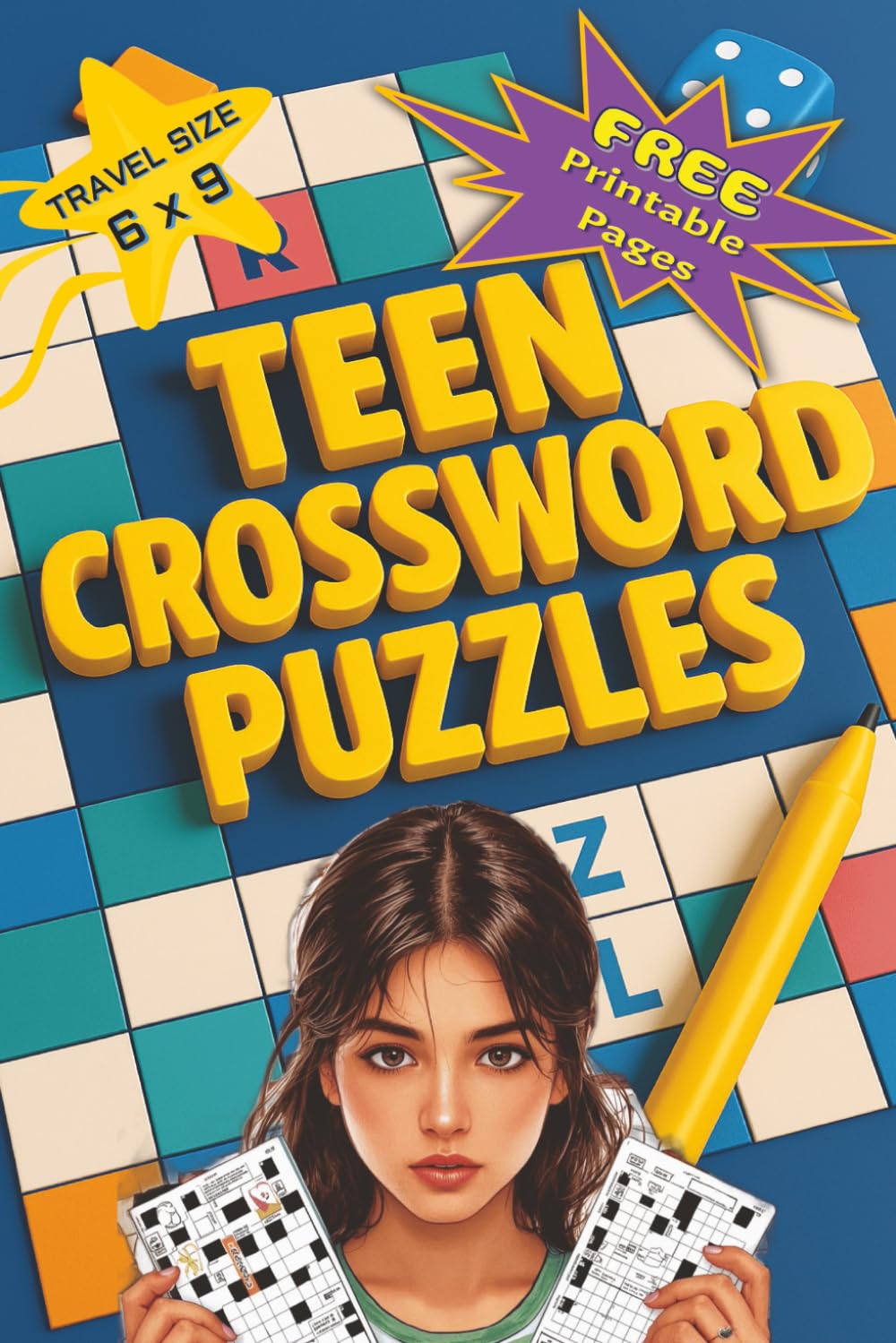 Teen Crossword Puzzles: Challenging Crossword Puzzles for Adults: Activity Puzzle Book for Adults trivia crosswords, Big and Clear Fonts, Perfect gift book, Travel size